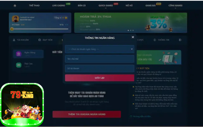 Những lưu ý quan trọng khi rút tiền 79king78 cho newbie